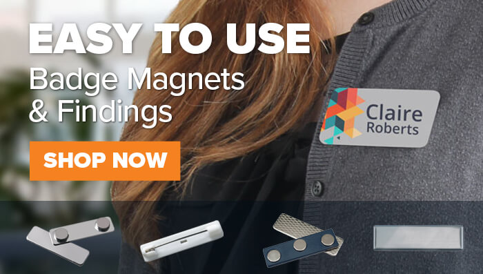 easy to use badge magnets and findings