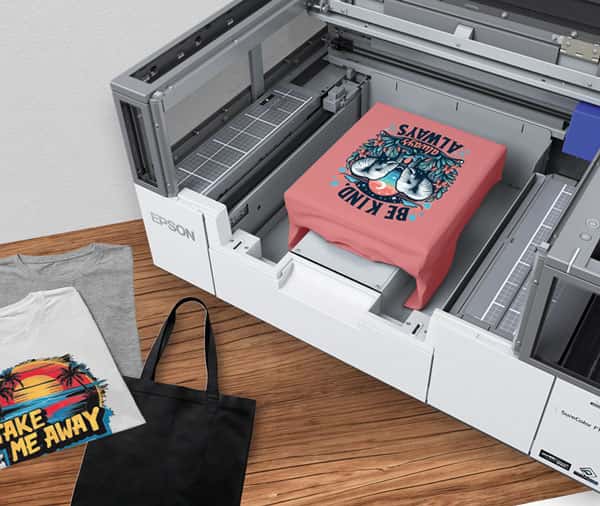 printer with clothing