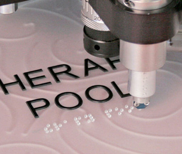 closeup of rotary engraving machine