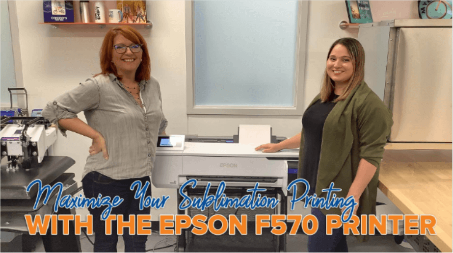 two people standing by epson printer